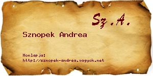 Sznopek Andrea névjegykártya